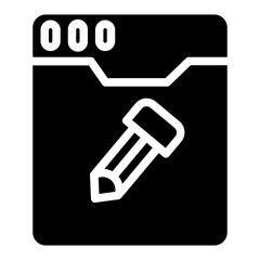 Web Browser Pencil Glyph Icon