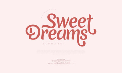 Sweetdream typography beauty fashion elegant minimalist serif italic fonts decorative wedding vintage retro logos. Minimal luxury font alphabet logo. Vector illustration