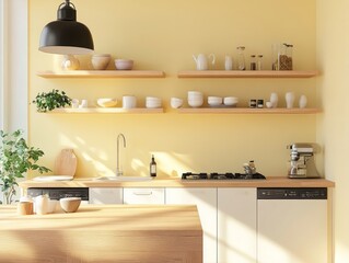 Modern Minimalist Kitchen Design With Light Wood Accents