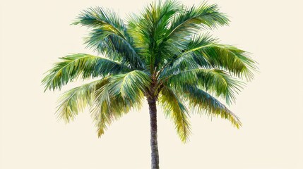Lush Green Palm Tree against a Soft Background