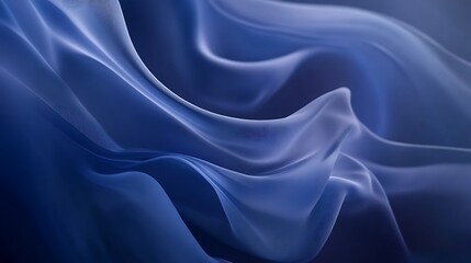 Fototapeta premium Abstract Blue Fabric Draped Swirls Flowing Design