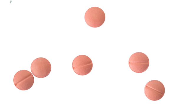 pink round pill isolated element