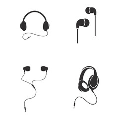 earphone logo vector icon design. headphone icon design, headset icon illustration