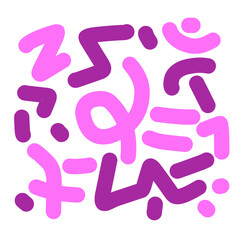 Colorful simple modern line pattern, hand drawn line pattern, colorful cute line pattern