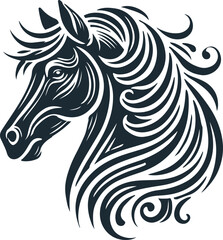 Obraz premium Horse Head Silhouette Vector On White Background eps 10