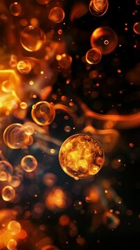 Vertical video 3d animation of Human cell. The cell showing the mitochondria producing energy. Travel inside the human body.