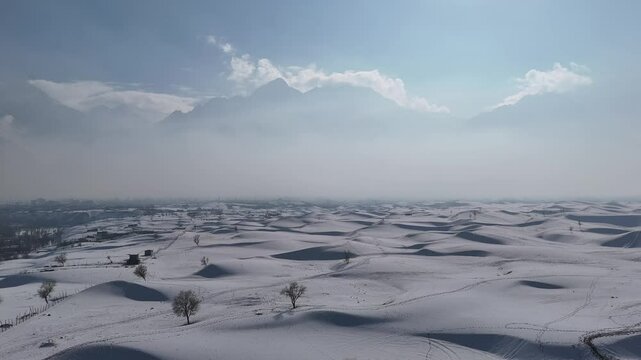 Katpana cold desert Skardu Karakurm region in Gilgit Baltistan Pakistan