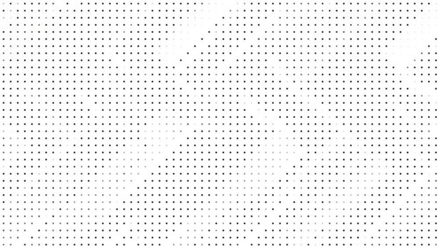 abstract animated halftone dotted retro technology background, random dots, and grids, 3d render loop animation backdrop