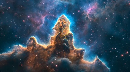 Fototapeta premium Cosmic Pillars Celestial Nebula Star Formation