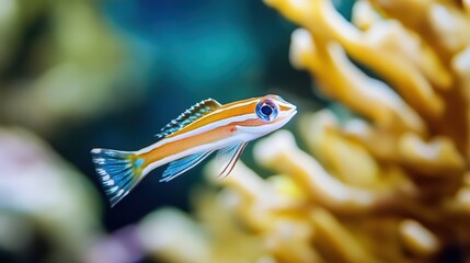Colorful fish swimming near coral reef in ocean