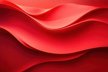Obraz premium Abstract Red Flowing Waves Background Minimalist Design Soft Lighting 3D Texture Technology Concept