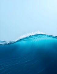 Minimalist Blue Ocean Wave with Turquoise Gradients