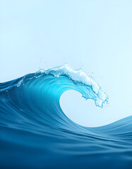 Minimalist Blue Ocean Wave with Turquoise Gradients