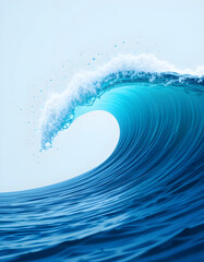 Minimalist Blue Ocean Wave with Turquoise Gradients