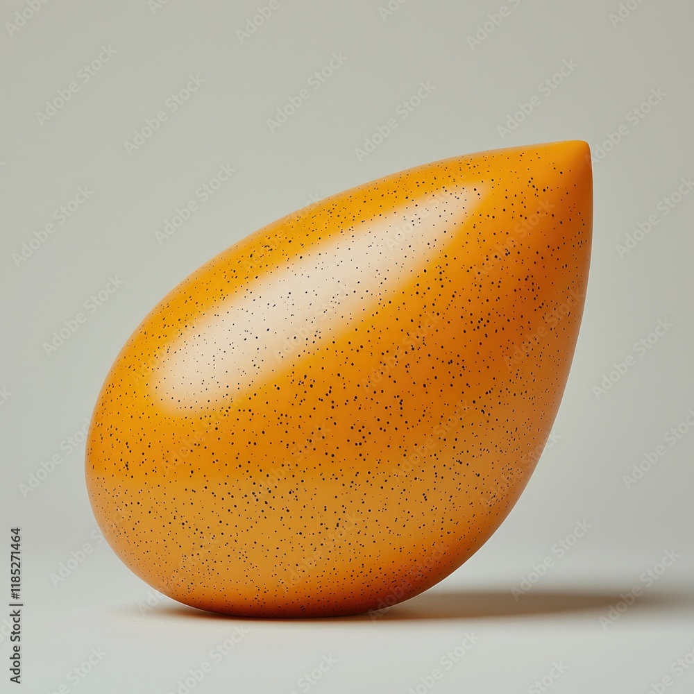 Poster speckled mango: a vibrant, glossy, and smooth 3d rendering of a single mango