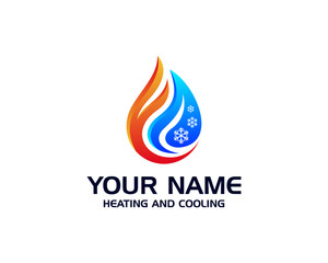 Fototapeta premium Fire and water energy logo