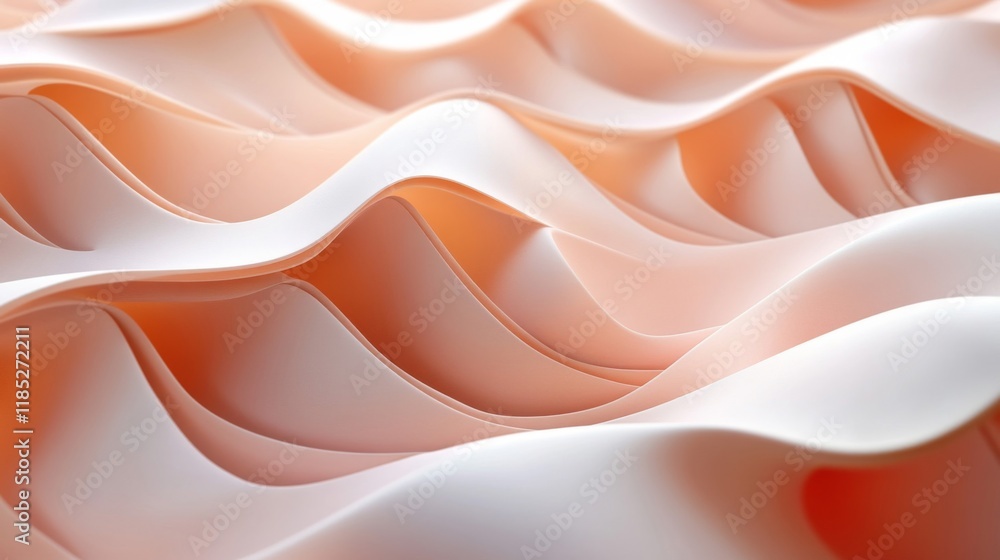 Poster abstract peach waves seamless pattern texture background