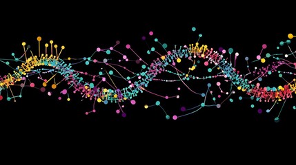 Colorful Abstract Dots Lines Wave Pattern Design