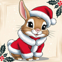 Rabbit Santa Claus토끼 산타클로스 Generative AI