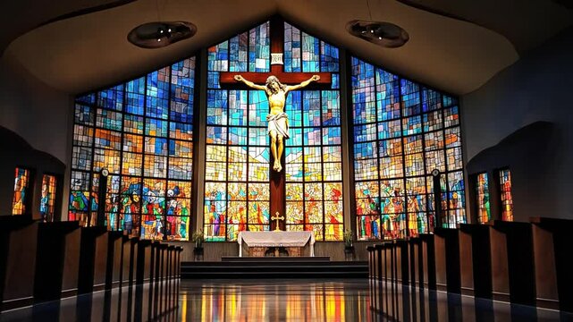 stained glass window in church