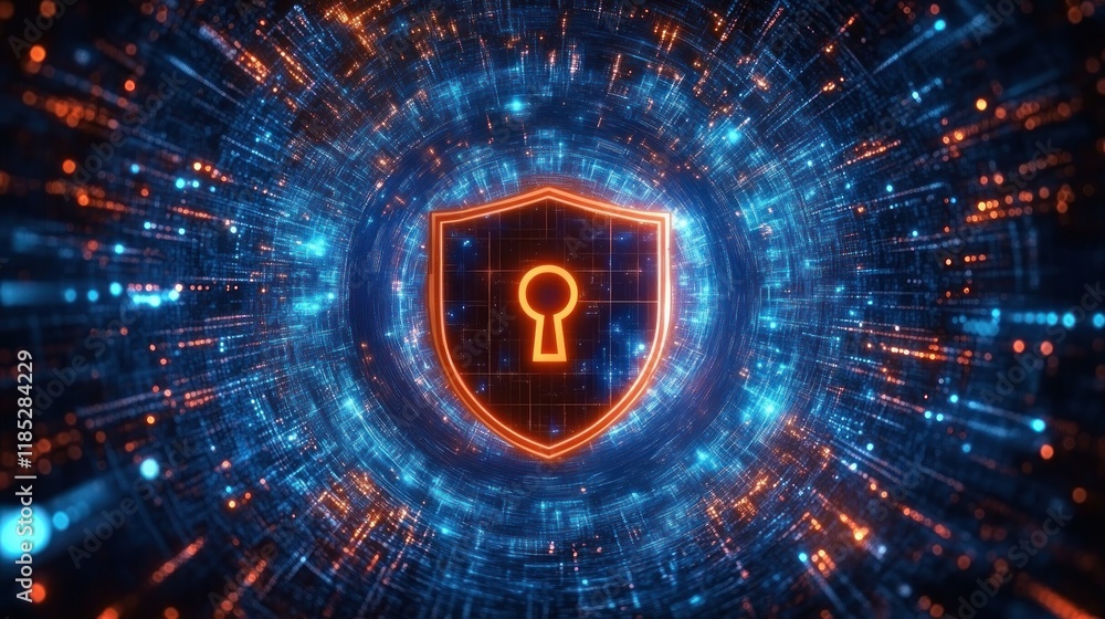Aufkleber cybersecurity digital art background for tech presentations in big data and ai innovations