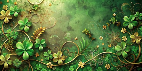 Modern Irish Festive Design Template Featuring Clovers and Celebratory Elements for Seasonal Decor