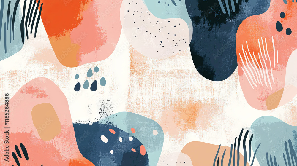 Poster dynamic abstract design of flowing holi colors with vibrant shapes and textures
