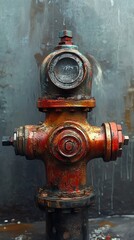 Fototapeta premium Rusty Hydrant: Urban Decay Photography
