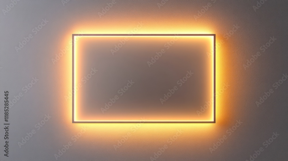 Aufkleber glowing rectangular frame on a wall.