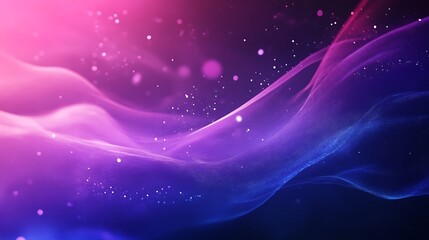 Obraz premium Abstract Purple Blue Wave With Glowing Particles