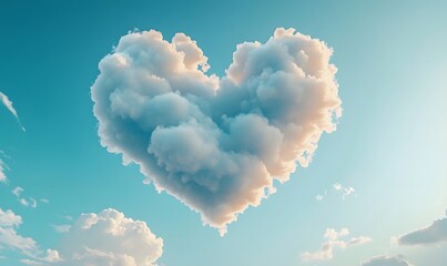 Heart-shaped cloud in a blue sky. (3)