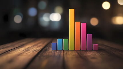 Colorful bar graph showing growth trends