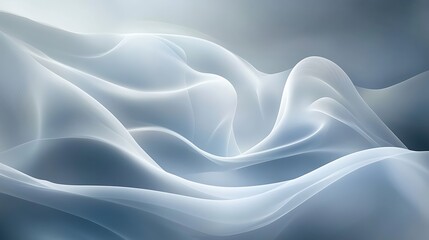 Obraz premium Abstract Grey and White Flowing Fabric Design