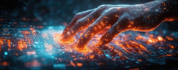 Artificial Intelligence Business Technology Holographic Interface Cyberpunk Professional Data Science Digital Innovation