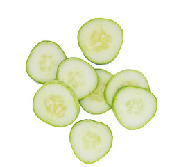 High-Quality PNG cucumber slices isolated on white background