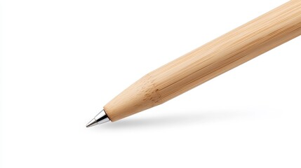 Eco-Friendly Bamboo Pen Close-Up Image Showcasing Natural Material and Minimalist Design Perfect for Sustainable Stationery and Office Supplies Use
