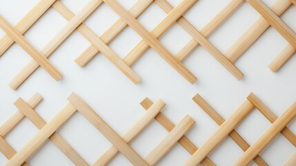 Decorative Wooden Lattice Pattern on White Background for Elegant Design and Architectural Inspiration