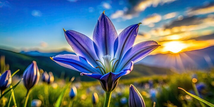 Time Lapse of Blooming Brodiaea Flower in Vertical Orientation - Nature's Beauty Captured, Floral Growth Process, Macro Photography, Botanical Wonders, Spring Blooms, and Visual Serenity