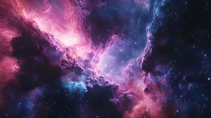 Fototapeta premium Cosmic Nebula Swirling Colors Across Space