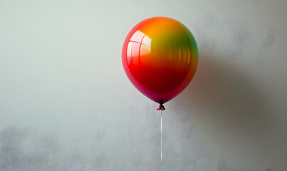 Obraz premium Rainbow balloon floats indoor, textured wall