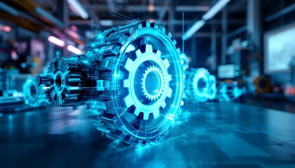 Futuristic Industrial Gears: Innovation and Technology in Manufacturing