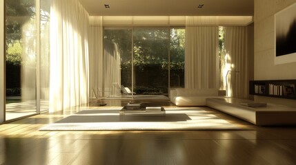 Sunlit Modern Living Room with Minimalist Design