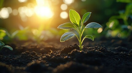Sunrise Seedling: A New Beginning in Nature's Embrace.