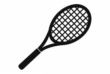 minimalist tennis racket silhouette vector