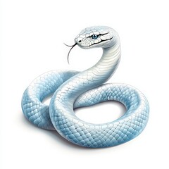 Fototapeta premium Albino Snake, Mystic Serpent, Light Blue Cobra.