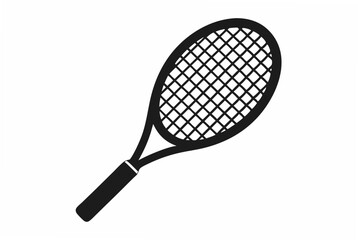 minimalist tennis racket silhouette vector
