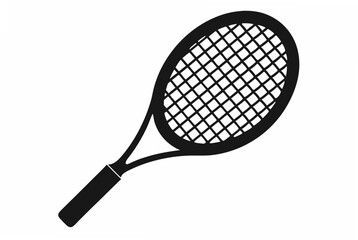 minimalist tennis racket silhouette vector