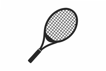 minimalist tennis racket silhouette vector