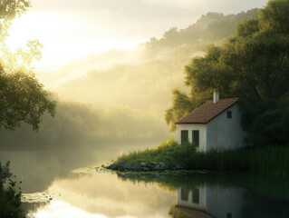 Fototapeta premium An Enchanting Scene: A Captivating Image Inviting You to Immerse in its Beauty and Tranquility