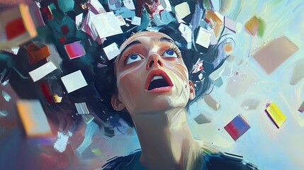 Surreal Woman in a Dreamlike State: Abstract Art